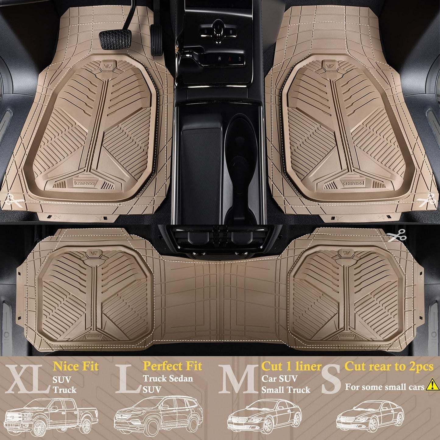 Universal Car Mat Set- Beige