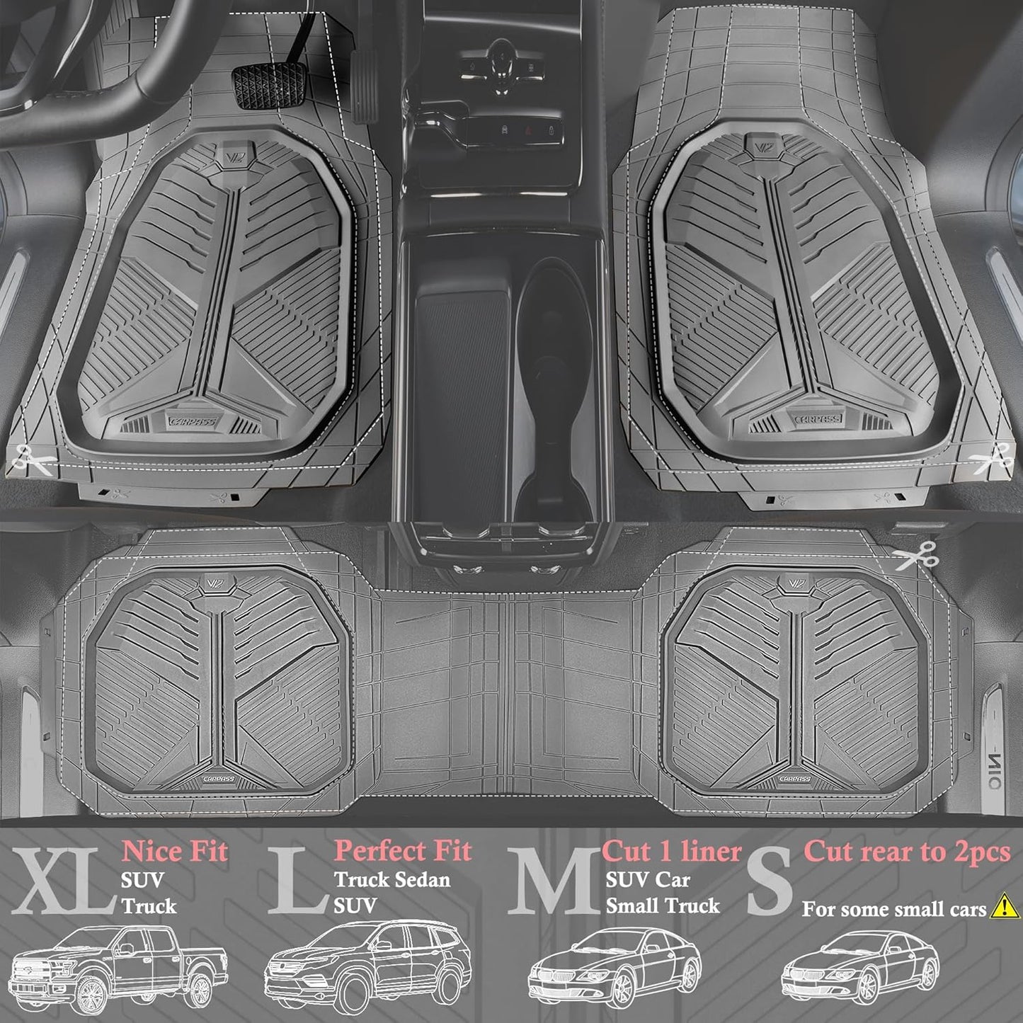 Universal Car Mat Set- Silver