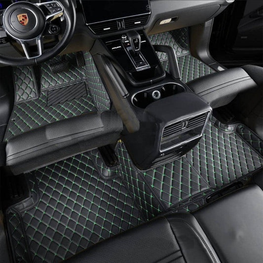 Black and Green Luxury Car Mats set