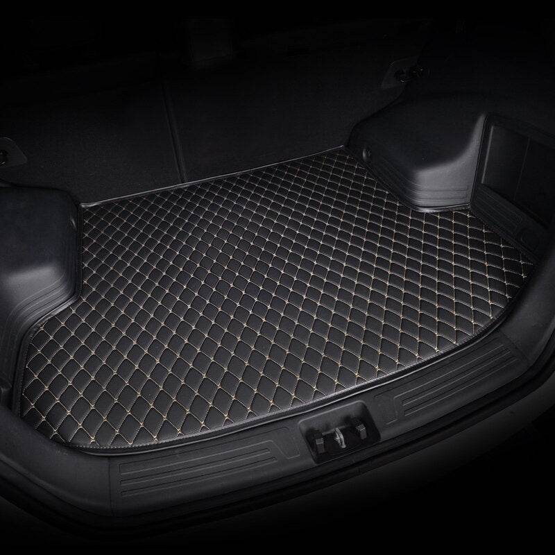 Custom car trunk mats Black & Beige